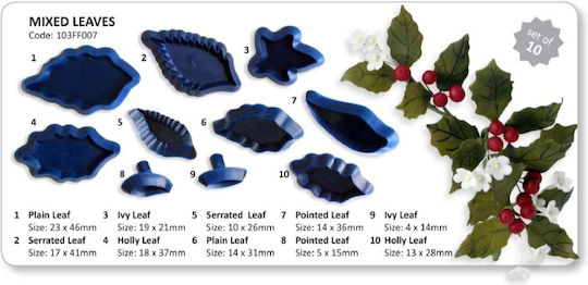 Set of 10 Different Leaf Cookie Cutters Jem