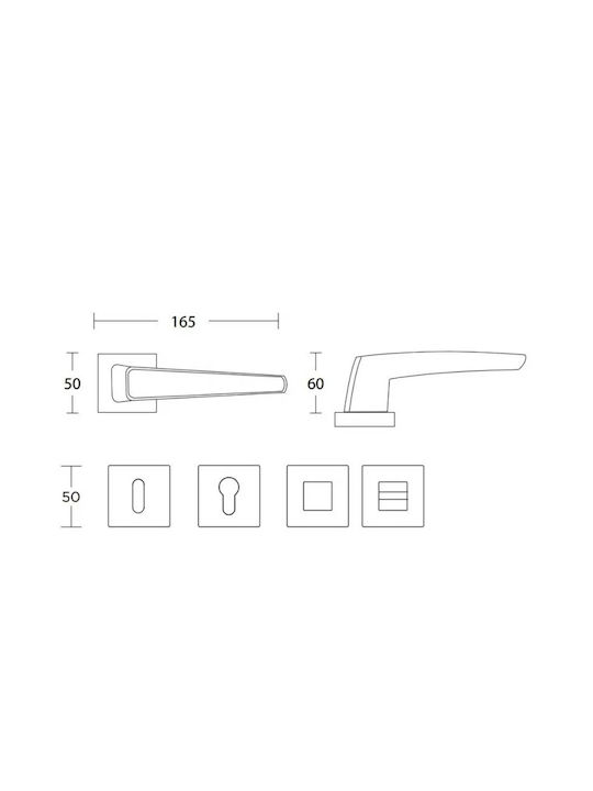 Door Lever Convex Rosette 2045 Matte Nickel Pair Middle Door