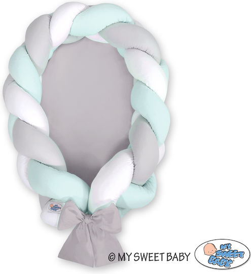 My Sweet Baby Бебешка възглавница-гнездо White, Gray, Mint
