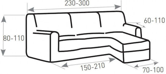 Sofazip Elastische Abdeckung für Ecksofa Blue 1Stück SZPTCDBLEU