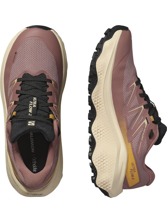 Salomon Ultra Flow Γυναικεία Ορειβατικά Παπούτσια Αδιάβροχα με Μεμβράνη Gore-Tex Ροζ