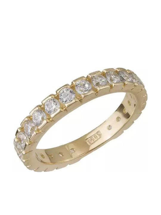 Damen Ring Vollring mit Zirkonia aus Gold 14K