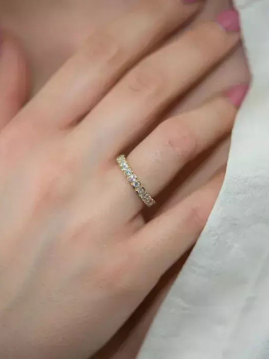 Damen Ring Vollring mit Zirkonia aus Gold 14K