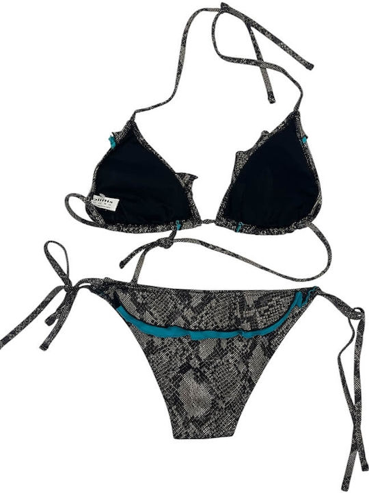 Set Bikini Τριγωνάκι & Brazil Animal Print Πράσινο