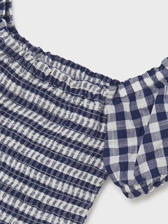 Παιδικό Crop Top Κοντομάνικο Μπλε