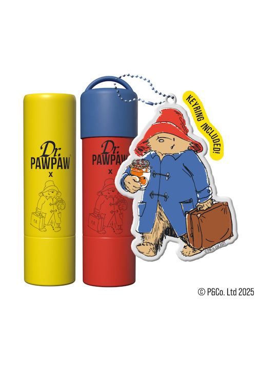 Set 2 Brelocuri Balsam De Buze Paddington Bear Balsam Original + Aromă De Gem De Căpșuni Dr.pawpaw 2 X 4 G Breloc Paddington Bear Original + Gem De Căpșuni