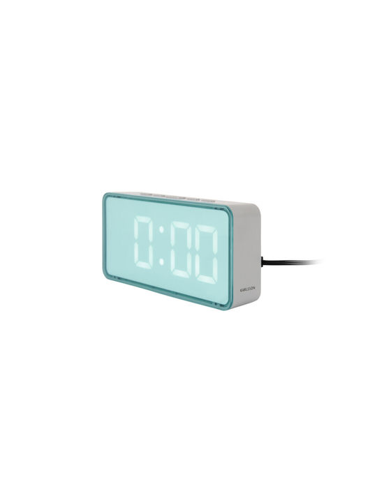 Karlsson Digital Alarm Clock Dimmer Led Audaz – Misty Blue Led Ka6040bl