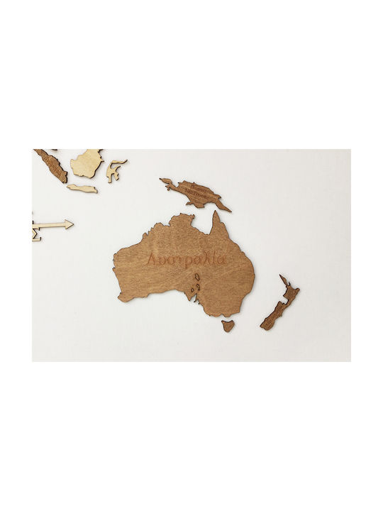New Wooden 3D World Map Wall Decor 115 x 65 Names Code 94255