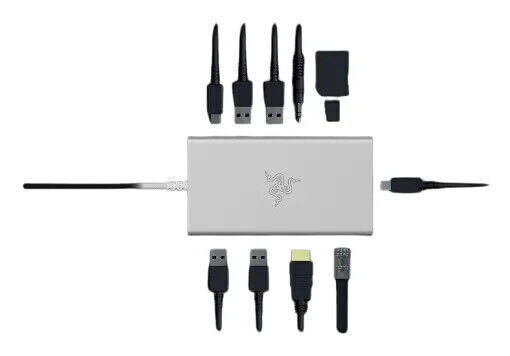 Razer USB-C Stație de andocare cu HDMI 4K PD Ethernet Argintiu (RC21-02250200-R3M1)