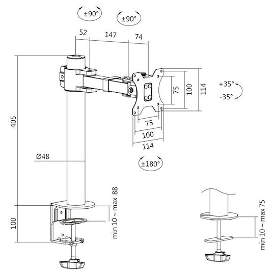 LogiLink Βάση Γραφείου Οθόνης έως 32" (BP0104)