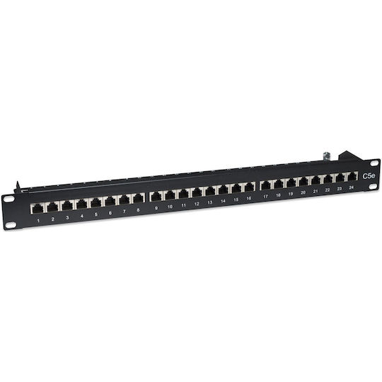 Patch Panel Shielded για Rack 1U 19" 24 Θυρών cat5e / cat6a