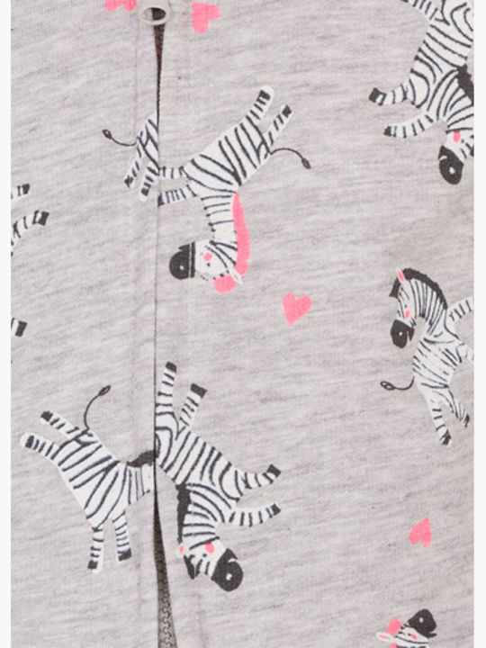 Kids Cardigan Cotton with Hood Grey