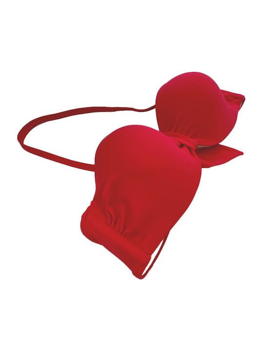 Strapless Bikini Top Κόκκινο