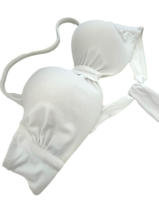 Trägerloses Bikinioberteil Weiß