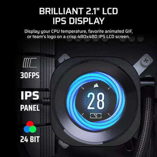 Corsair NAUTILUS 240 RS LCD Water Cooling AIO CPU With 2 Fans 120mm And ARGB Lighting White