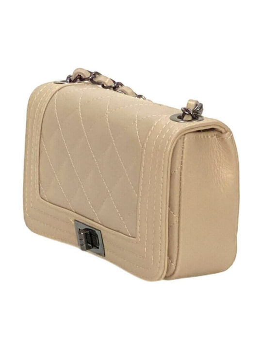 Leather Women's Bag Crossbody Shoulder Backpack Beige