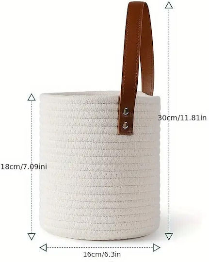 Кошница За Различни Употреби Въже Висящо Кожена Дръжка 17x18.5см Vc3074 Viosarp