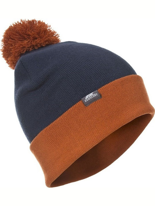 Pom Pom Beanie Unisex Beanie Gestrickt in Marineblau Farbe