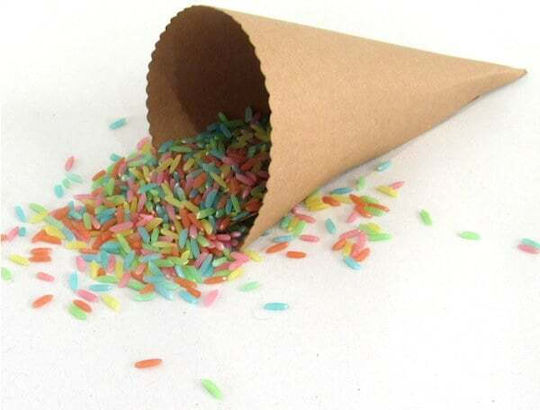 Paper Rice Funnel Set/12 15.5cmx6.5cm Kraft