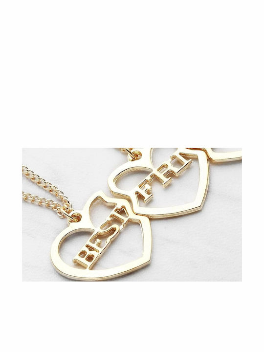 Tatu Moyo Necklace Triple with design Heart Gold Plated