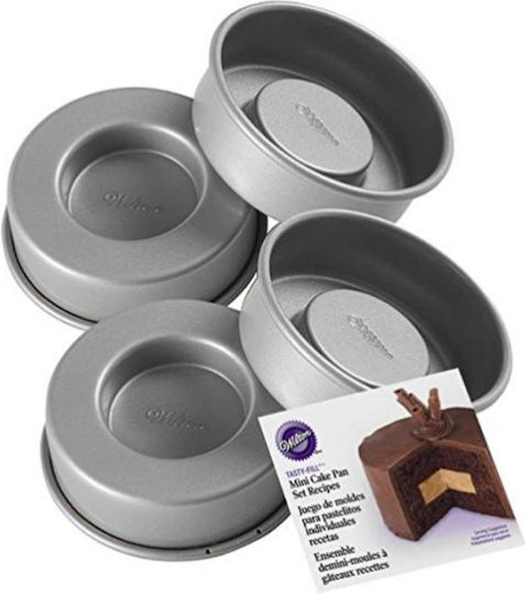 Wilton Formă de Patiserie pentru Chec Rotund din Oțel Inoxidabil 4buc