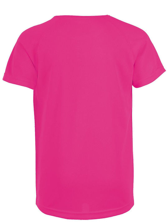 Kids' T-shirt Neon Pink 2 Sporty