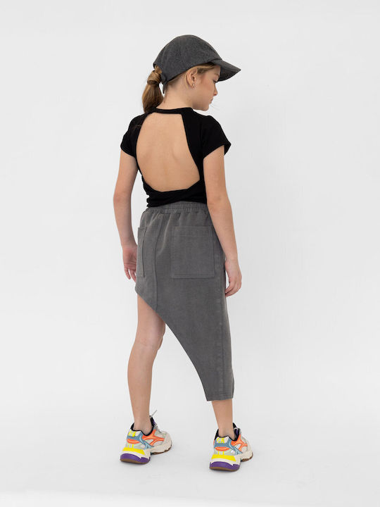Bluza Pentru Copii Cu Mâneci Scurte Neagră