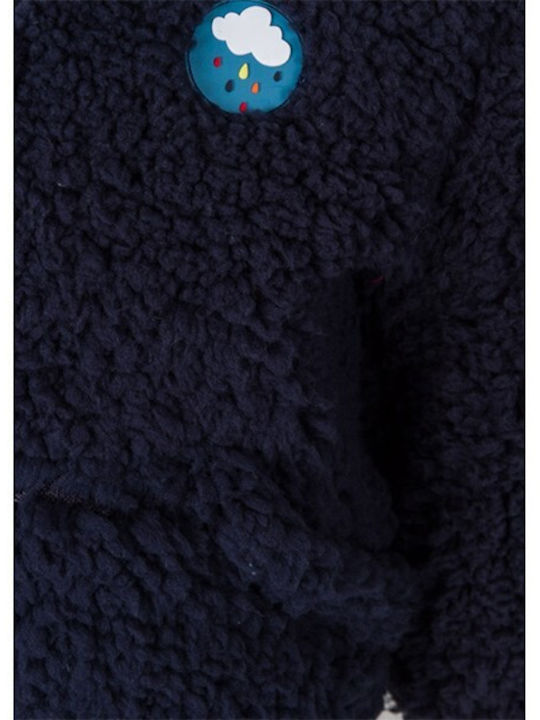 Kids Cardigan Cotton with Hood Navy Blue