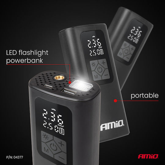 AMiO Car Tire Pump 150 PSI Rechargeable with Battery 12V
