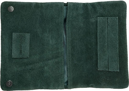 Mario Rossi 2681-08 Pungă de tutun din Piele ecologică cu Închidere Jungle Green Piele întoarsă