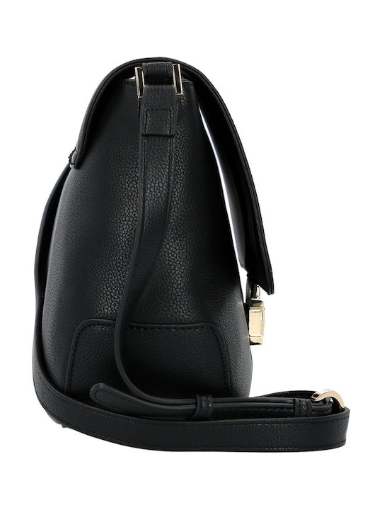Women's Flap Handbag Made of Artificial Leather Black