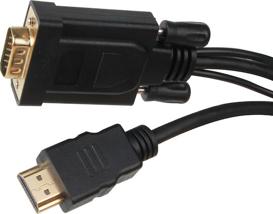 VCOM Cable HDMI male - VGA male 1.8m Black