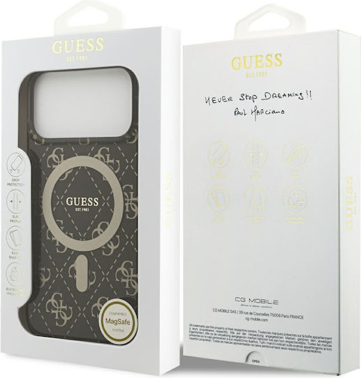 Guess Iml 4g Background Magsafe Back Cover Σιλικόνης Καφέ (iPhone 17 Pro)