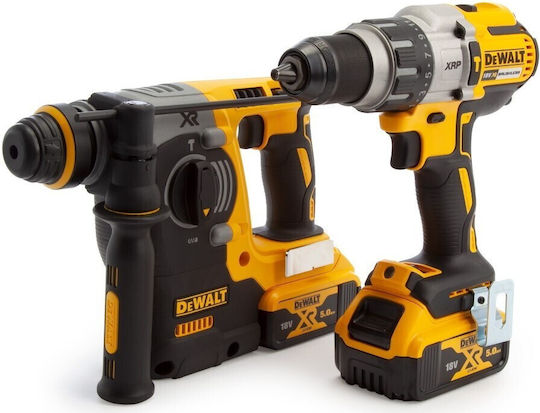 DEWALT DCK229P2T Σετ Δραπανοκατσάβιδο & Πιστολέτο 18V με 2 Μπαταρίες 5Ah και Θήκη