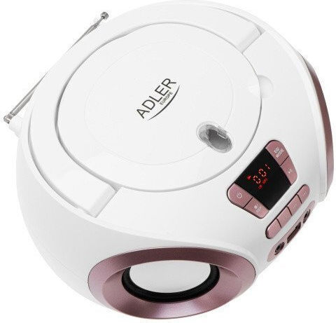 Adler Φορητό Ηχοσύστημα με Ραδιόφωνο / USB / CD σε Λευκό Χρώμα