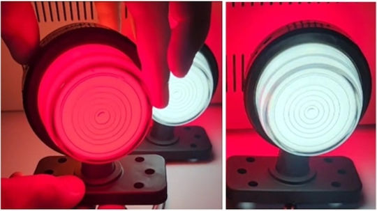 Neon Φως Πλευρικής Σήμανσης Τύπου Ωμέγα 12v24v Λευκό-κόκκινο Τύπου Was Περιστρεφόμενο