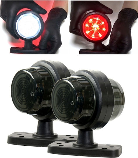Led Side Marker Light Omega Type Tinted Crystal 12v24v White-Red Was Type Rotating
