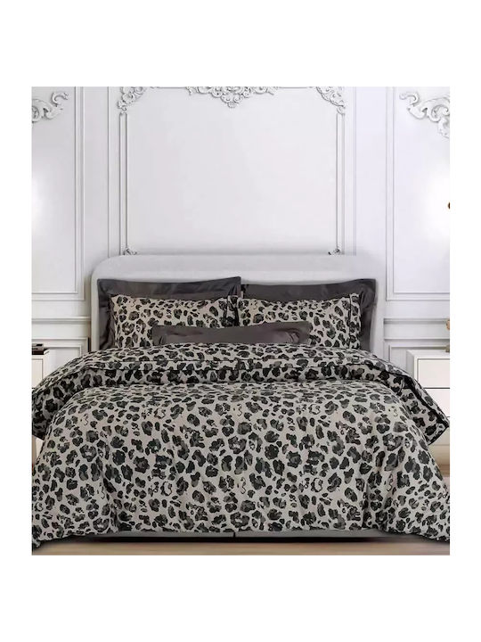Greenwich Polo Club Duvet Cover Set Cotton Queen with 2 Pillowcases 240x260 Essential Coffee