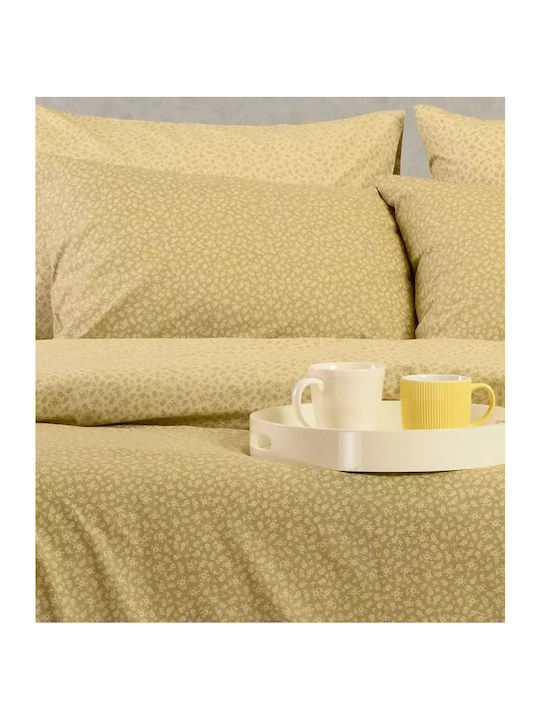 Melinen Комплект Плик за Завивка Памучен Единичен с Калъфка 165x245 Samuele Olive/beige