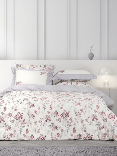 Nima Ameya Cotton Duvet Cover Set 220x240cm Double With 2 Blue Pillowcases