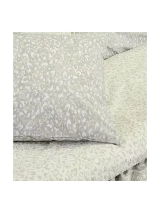 Melinen Leo Pillowcase Set Aqua/grey 50x70cm.
