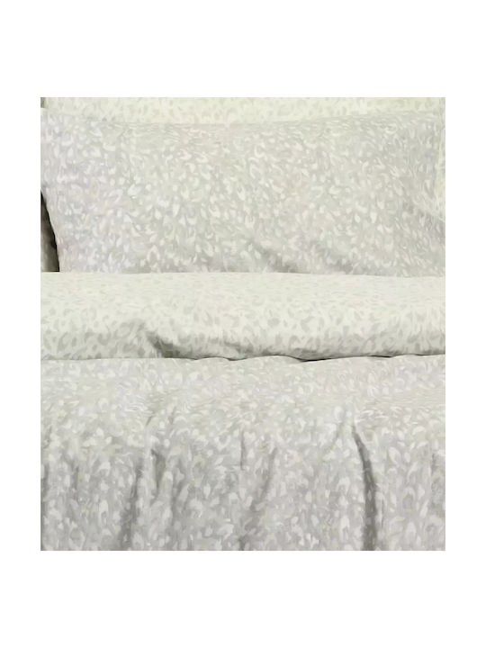 Melinen Leo Pillowcase Set Aqua/grey 50x70cm.
