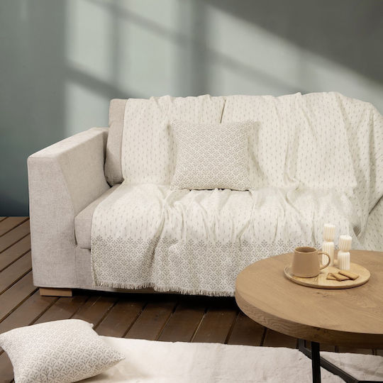 Nima Roselle Ριχτάρι Πολυθρόνας Chenille 180x180εκ. Ivory 35957