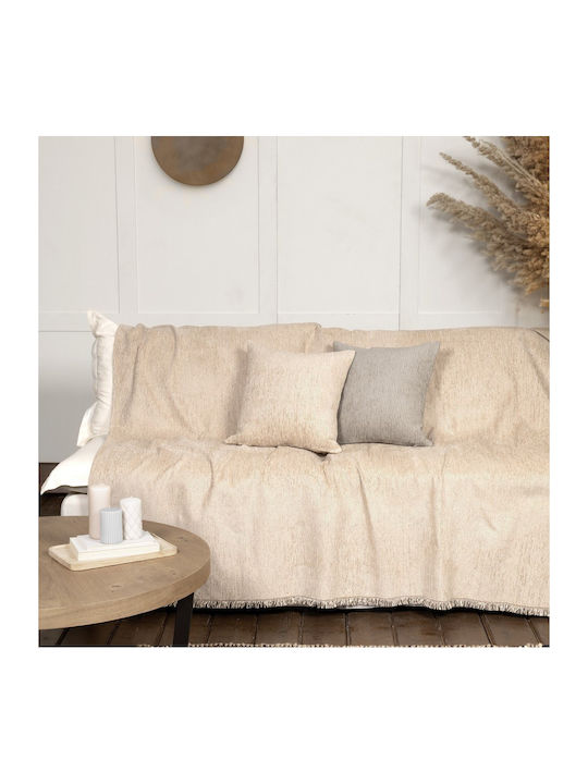 Nima Abrigo Ριχτάρι Τετραθέσιου Καναπέ Chenille 180x350εκ. Nude 35980