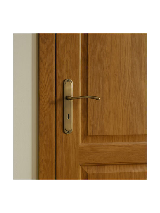 Πομολο Πορτας Πλακα Finetto Art.030017 121x51mm Κ-90μμ Antike Δεξί Εξώπορτας 243-030fa017ab-δεξί Εξώπορτας