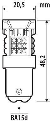Lampa Lamps Car Pro-user Series R5W / BA15D Canbus LED 6500K Cold White 12-24V 1pcs