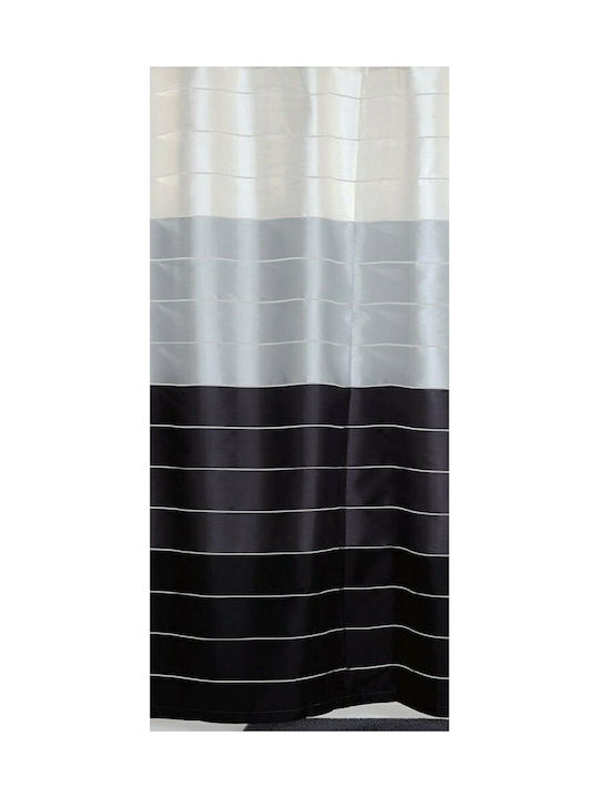 Import Hellas Multi Fabric Shower Curtain 180x200 Black-Grey