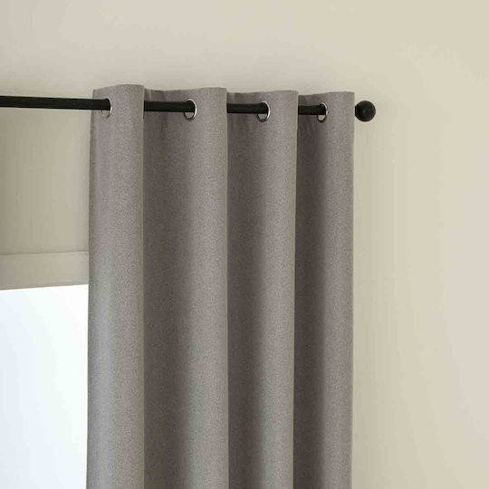 Κουρτίνα Κρίκους 140x270 Black Out Beauty Home Total 8446 Amethyst 100% Πολυέστερ