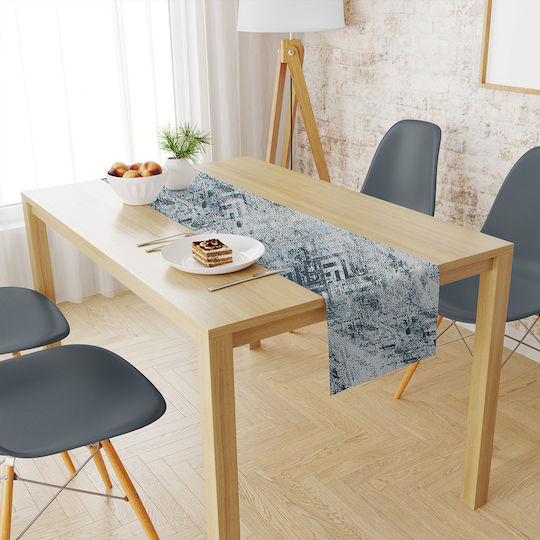 Dimcol Τραπεζομάντηλο Αλέκιαστο Σετ 2τμχ Marks 471 Blue 140x220εκ.