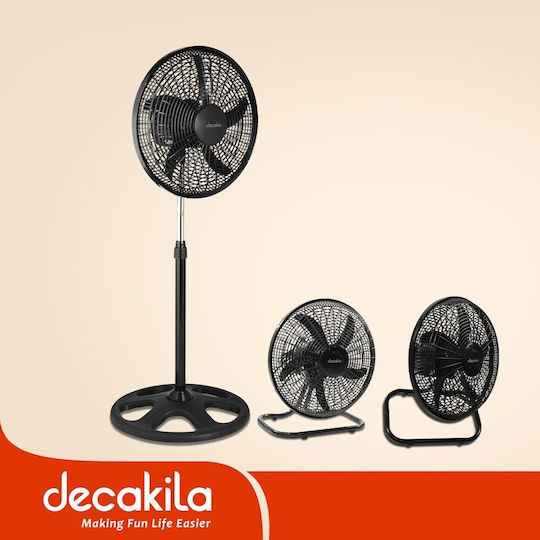 Decakila Стоящ Вентилатор 60W С Диаметър 46см Черен